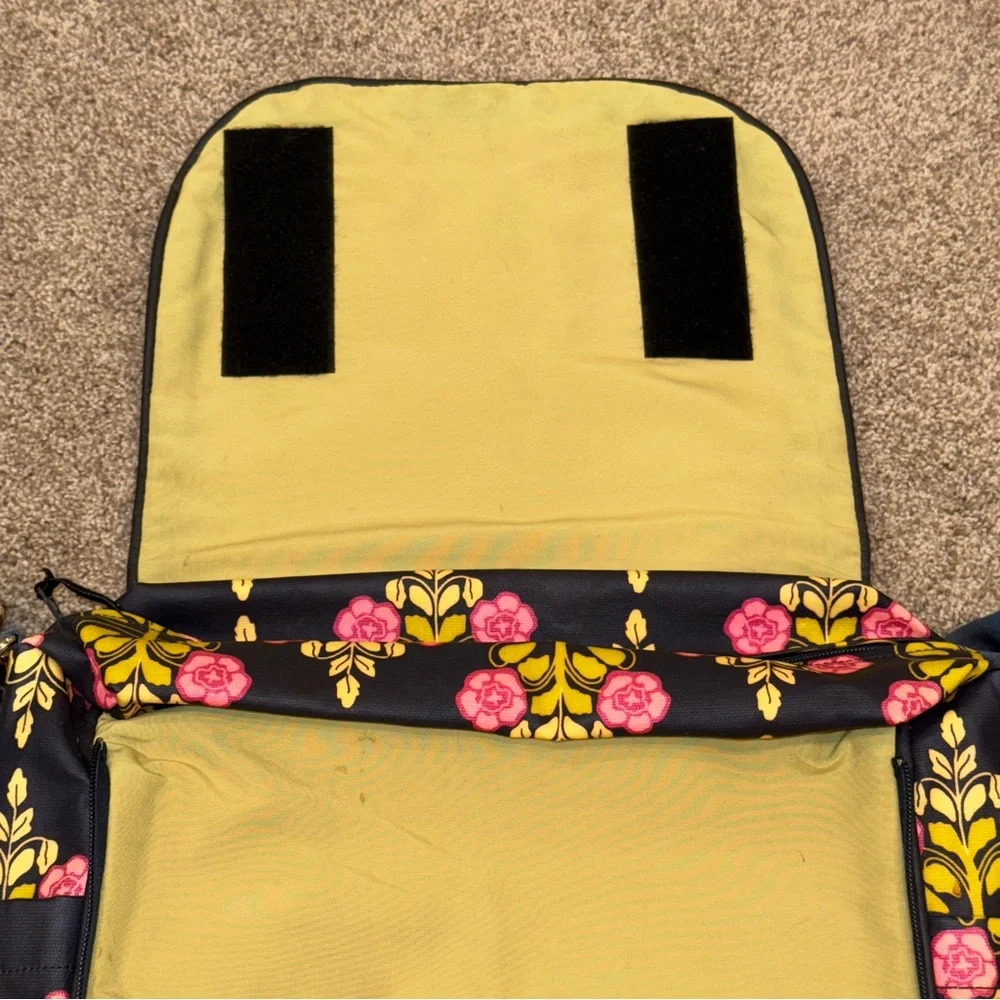 Petunia Pickle Bottom Seville Navy Floral Boxy Backpack Diaper Bag with Pad